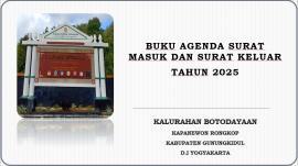 Buku Agenda Surat Masuk dan Surat Keluar Kalurahan Botodayaan